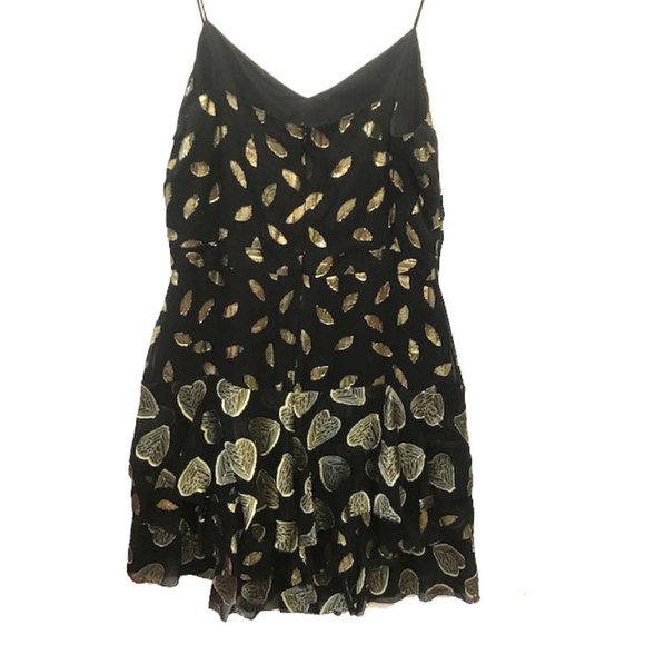 Diane Von Furstenberg Siena Black & Gold Metallic Silk Dress - Picture 10 of 10